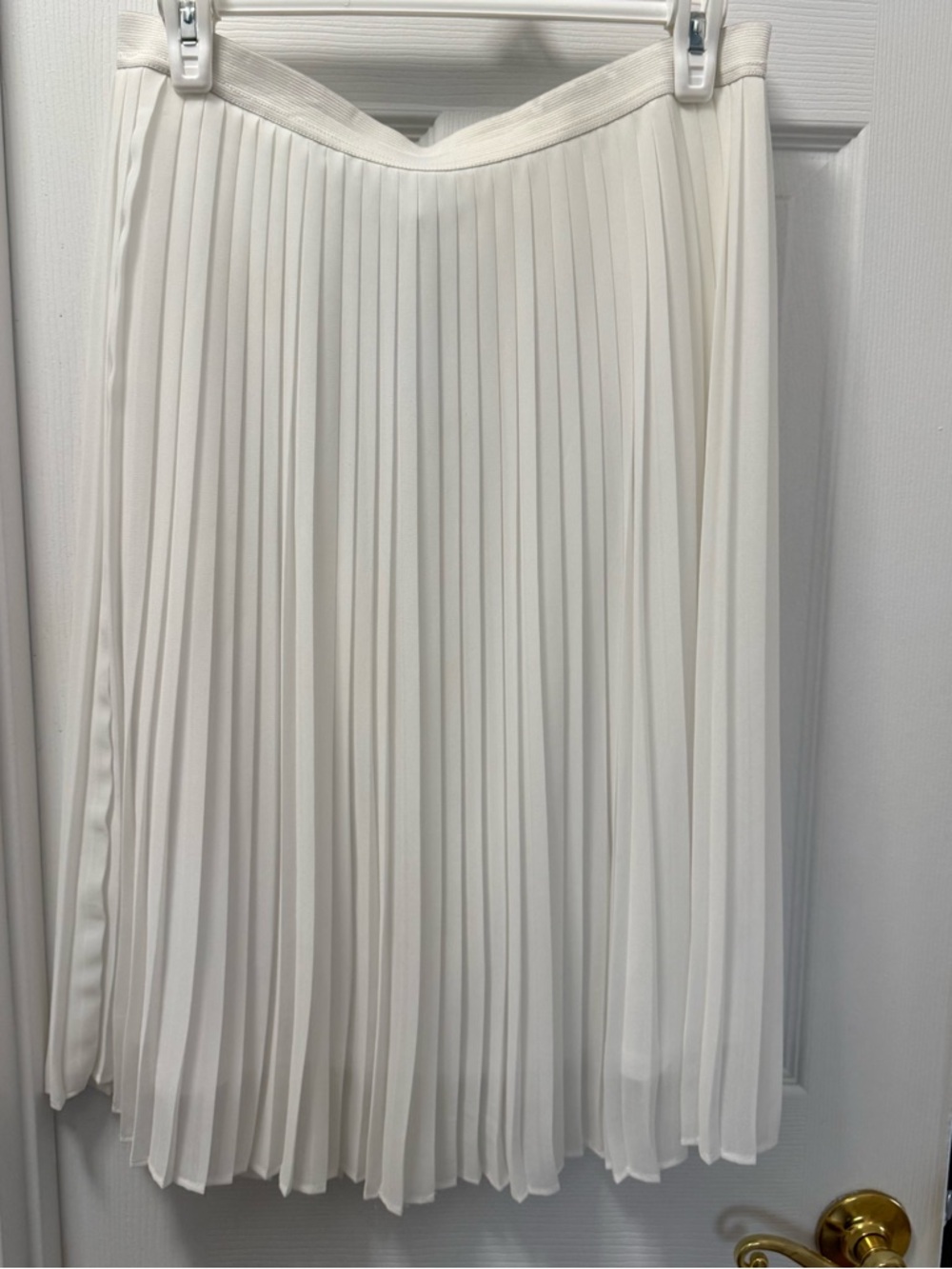 Grace Elements Ivory White Pleated Midi Skirt